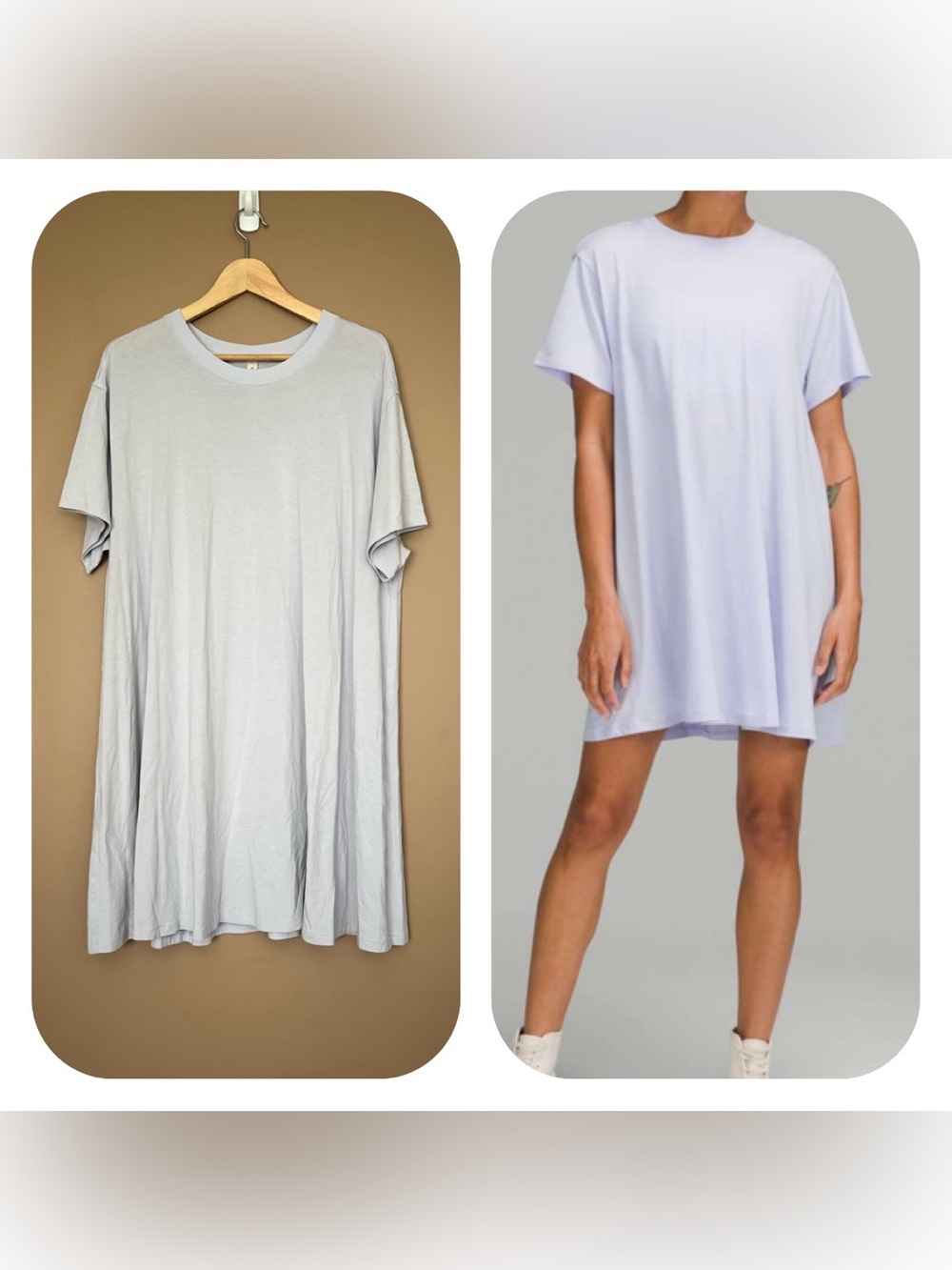 {Lululemon} All Yours T-Shirt Dress Short Sleeve in Pastel Blue - Womens 12